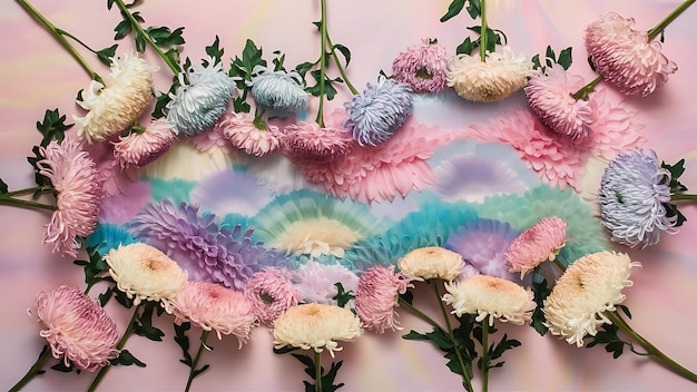 Красивая вышитая композиция в пастельных тонах